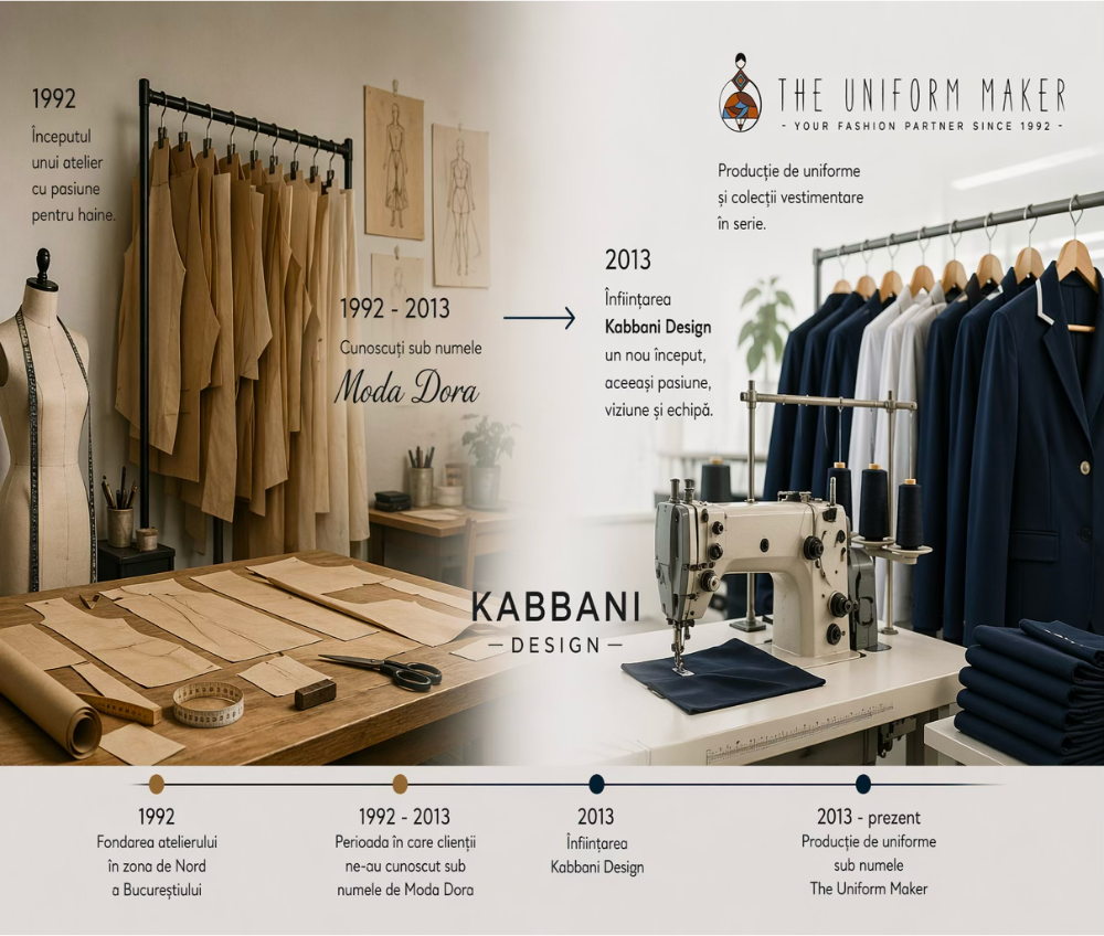 Atelierul The Uniform Maker — istoricul brandului, de la Moda Dora în 1992 la Kabbani Design